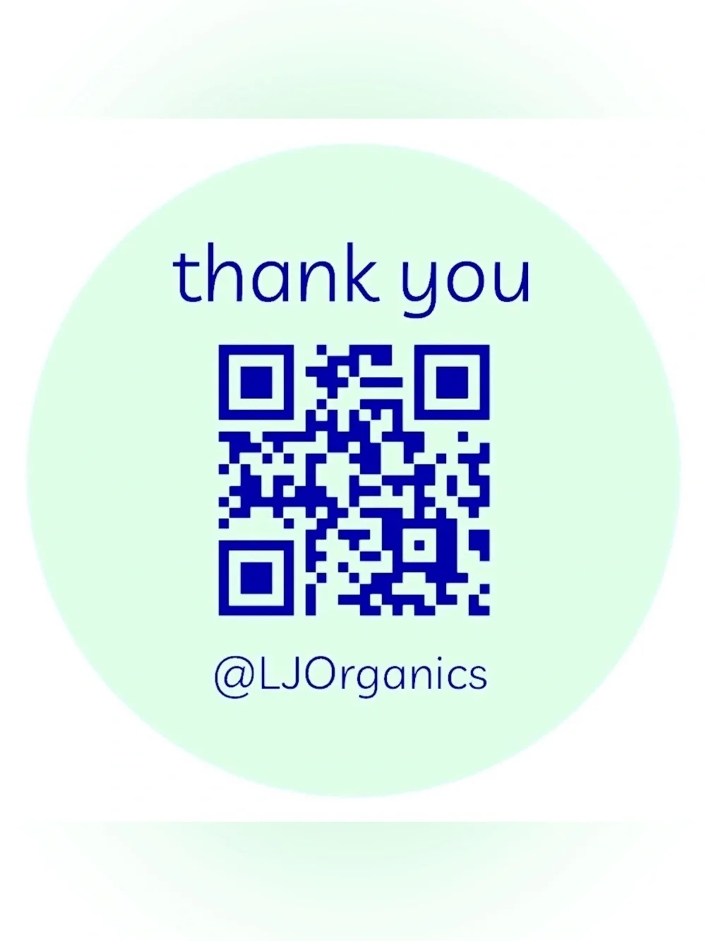 50 CUSTOM STICKERS - 2” ROUND - “THANK YOU” - W/ QR CODE & CLOSET NAME - MINT